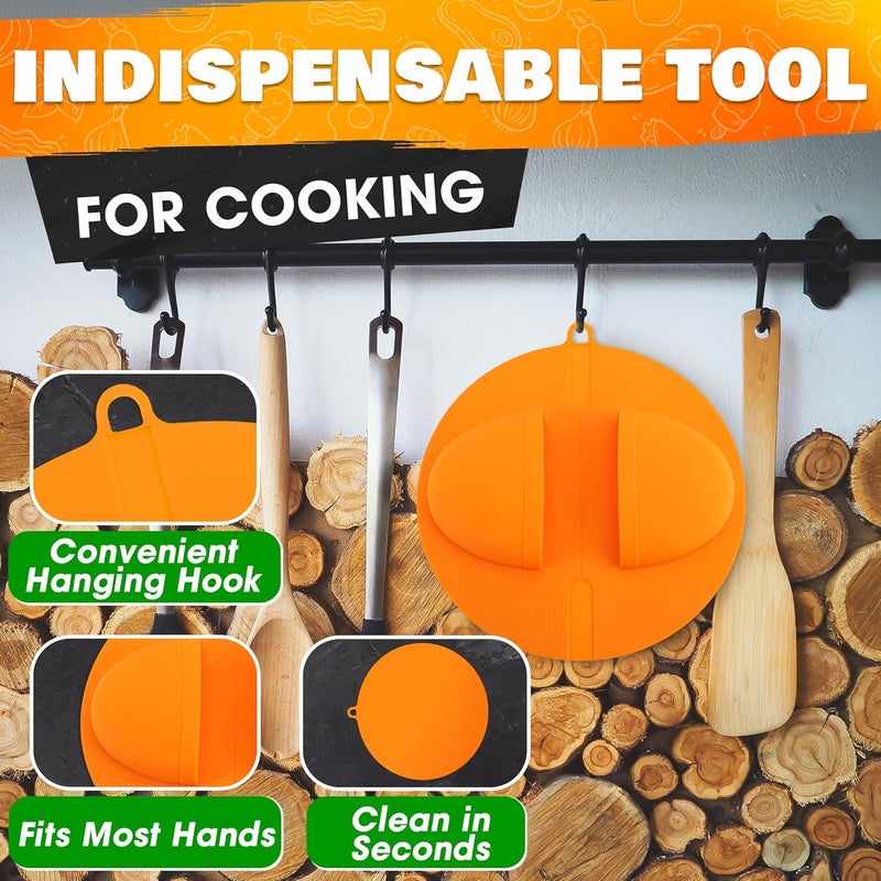 V TOWER 2Pcs BBQ Grill Mitts for Outdoor Grill with Heat Resistant up to 480°F - Secure Grip BBQ Mitts for Grilling, Dishwasher Safe & Food-Grade Material - Flexible & Non-Slip Silicone Oven Mit - Image 4